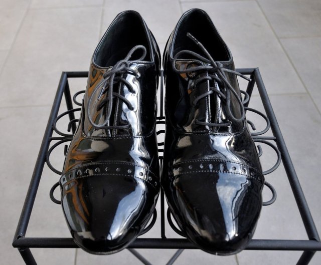 Lakierowane półbuty włoskie skóra smart casual 39