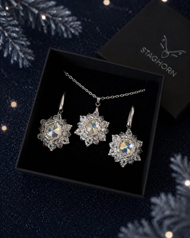Komplet Biżuterii z kryształami Preciosa "Winter Lights - Crystal AB"