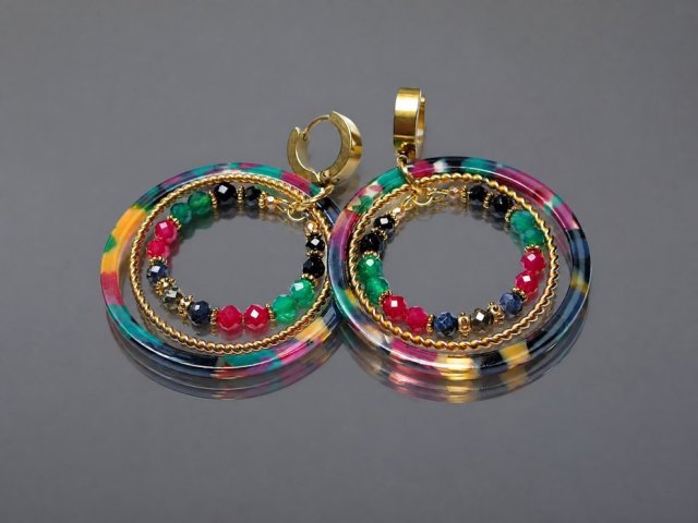 Wianki circle (colourful) - kolczyki