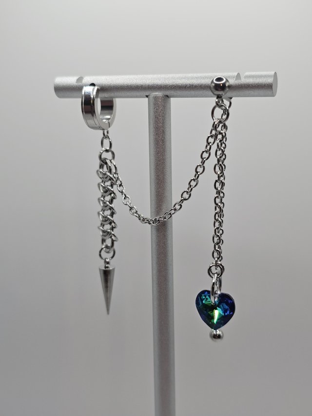 Kolczyk pojedyńczy lobe helix kryształek Swarovski