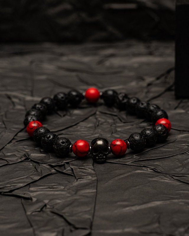 Męska bransoletka RED SKULL