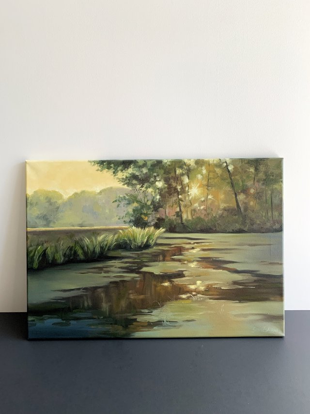 Obraz Olejny na Płótnie 40x50 | Autorski Pejzaż "Odbicie"