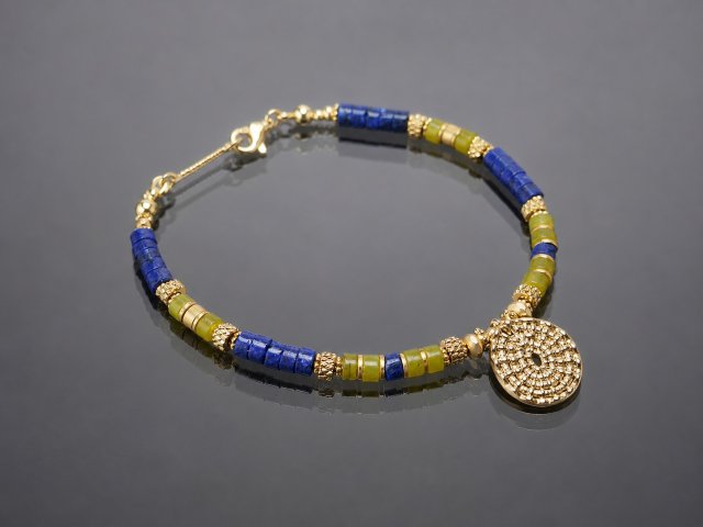 Lapis lazuli i jadeit kiwi /bransoletka/28.07.26 - Szlachetna kolekcja