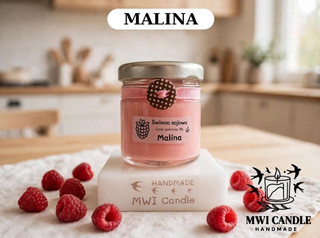Świeca sojowa malina