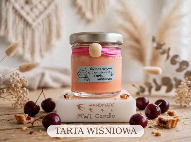 Świeca sojowa tarta wiśniowa