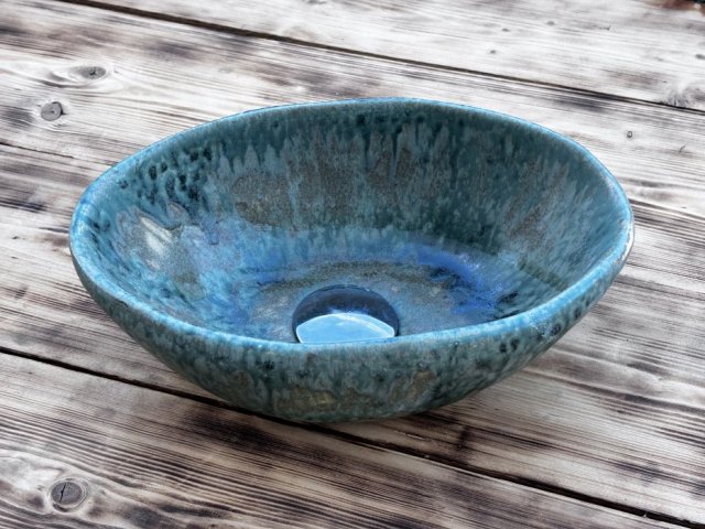 Mini umywalka owalna ceramiczna rękodzieło