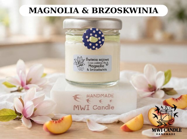 Świeca sojowa magnolia & brzoskwinia