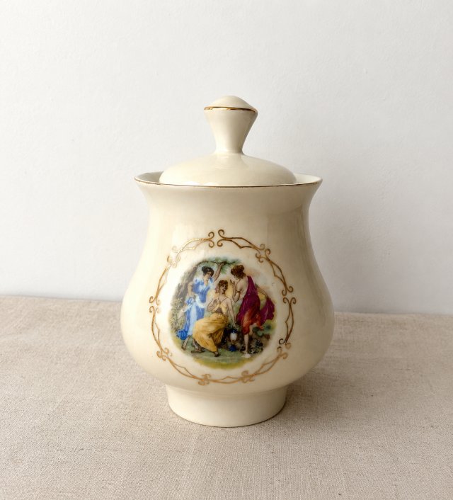 Cukiernica Borislav scenka rodzajowa USSR Ukraina lata 70 perłowa porcelana Retro