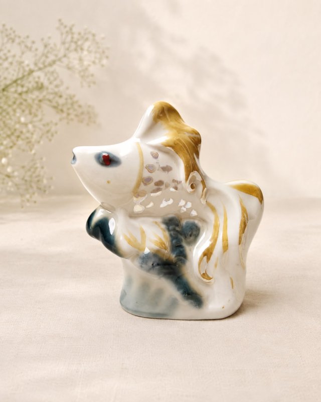 Figurka Rybka Polonne Ukraina ryba lata 70 sygnowana retro design