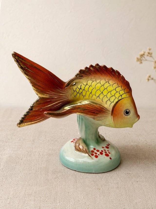 Figurka rybka Kobanyai Drasche ryba Vintage ręcznie malowana Retro home