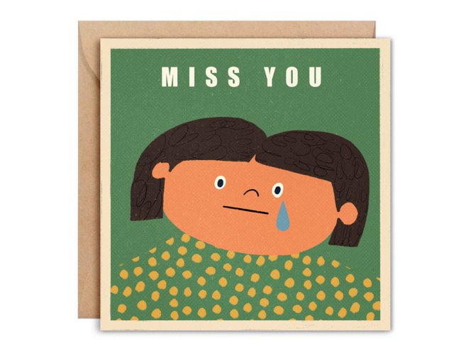 kartka okolicznościowa Miss you + koperta