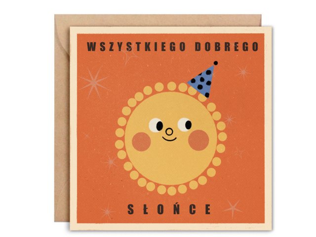kartka okolicznościowa Wszystkiego dobrego słońce + koperta
