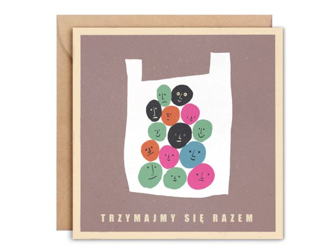 kartka okolicznościowa Trzymajmy się razem + koperta