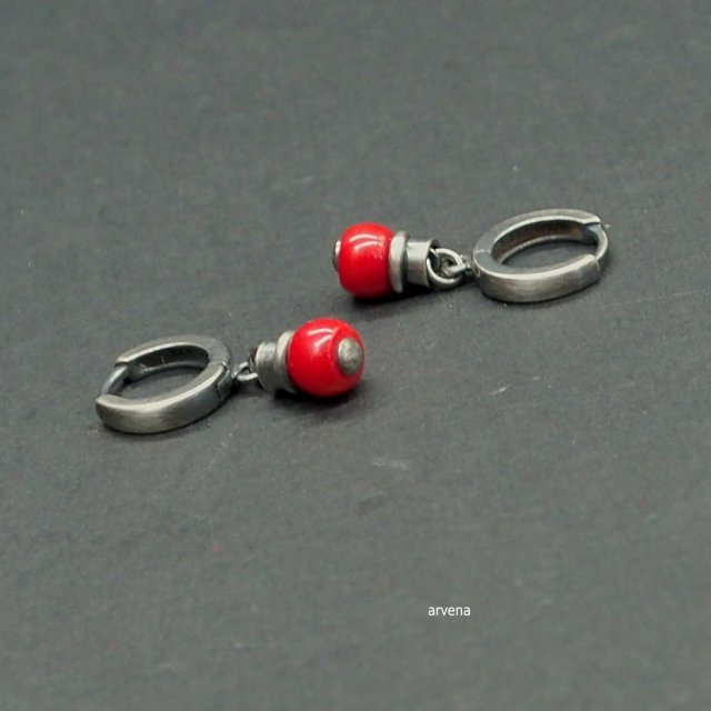 Mini koral - kolczyki 017