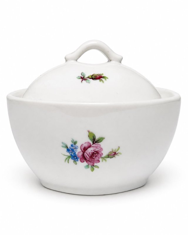 Cukiernica Hollohaza lata 60 Vintage porcelana kwiaty sygnowana Retro design