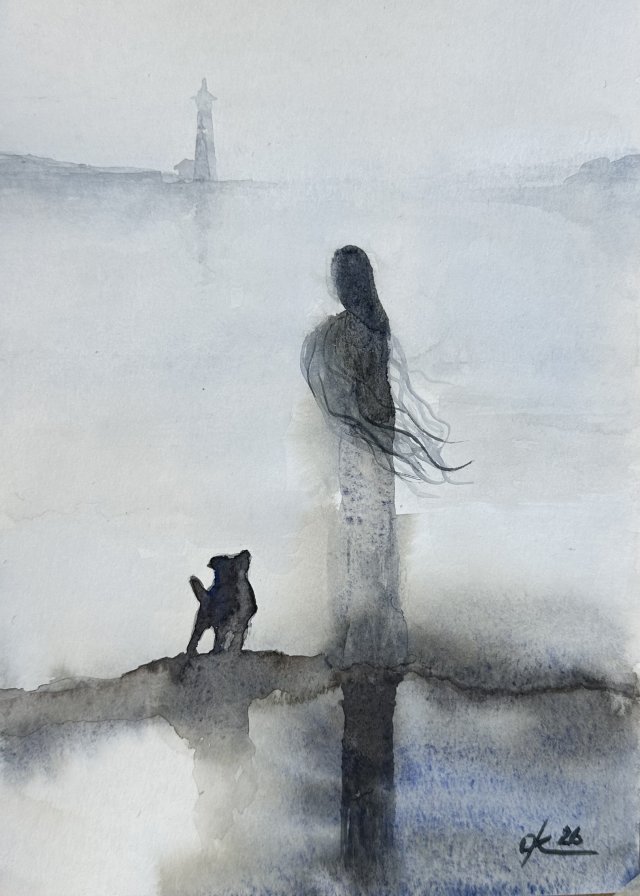 Czekam na ciebie. 30*21cm, Original Akwarela
