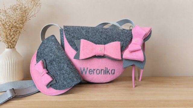 Torebeczka z imieniem dla dziewczynki  portfelik, opaska