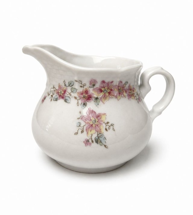 Duży mlecznik dzbanuszek TK Thun Czechoslovakia lata 30–40 porcelana kwiaty vintage