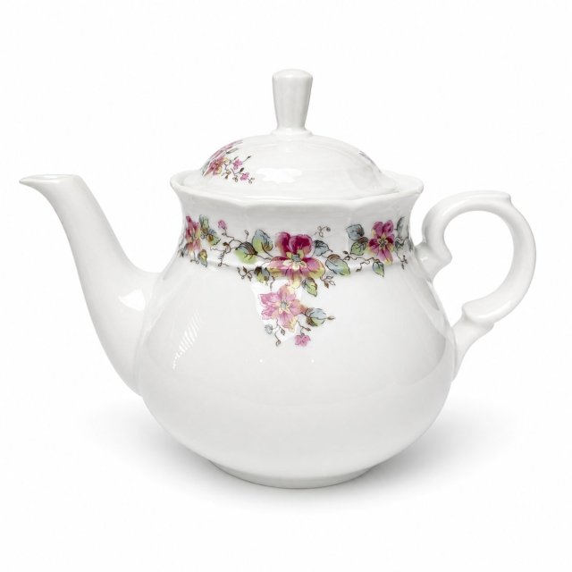 Dzbanek do herbaty TK Thun Czechosłowacja lata 30–40 porcelana kwiaty Vintage design
