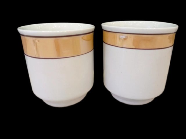 Vintage kubki Chodzież PRL komplet 2 szt. porcelana lata 70