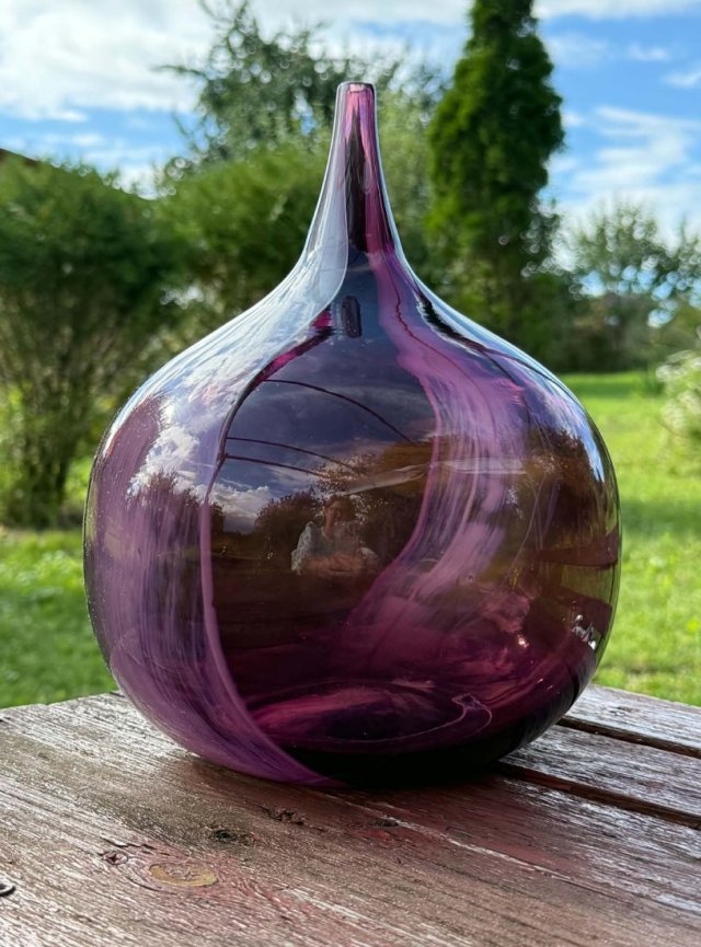Valletta Glass Malta * studio art vintage * wazon cebula * onion * forma artystyczna design * BUTLA '80