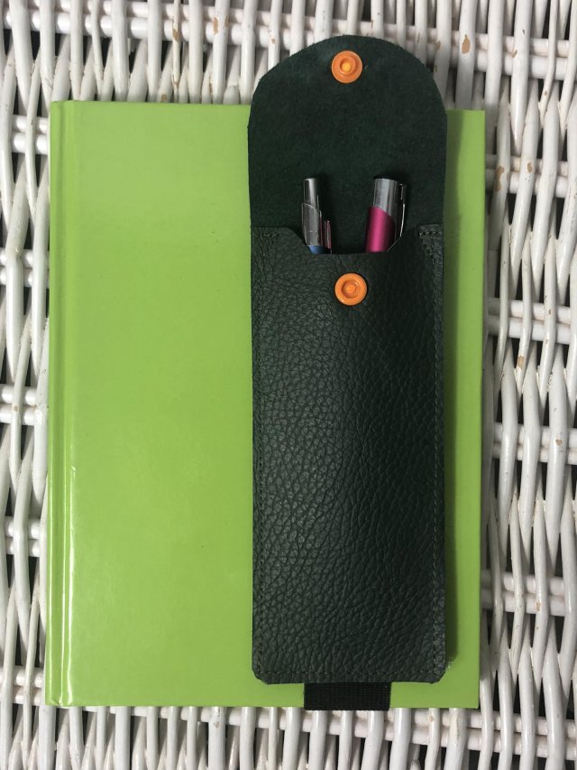Etui/ piórnik/przybornik na notes, kalendarz-skóra-zielony