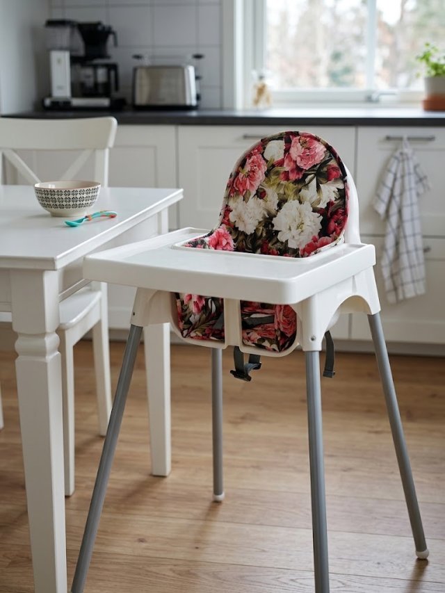 PODUSZKA, WKŁADKA DO KRZESEŁKA IKEA-ANTILOP-AUTA, peonie