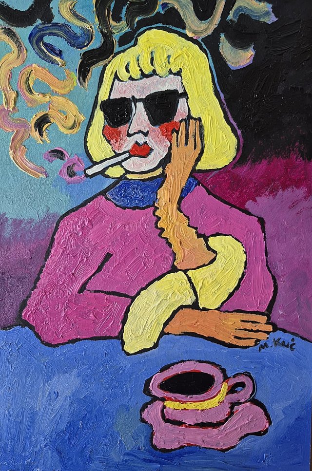 obraz do salonu olejny portret babcia