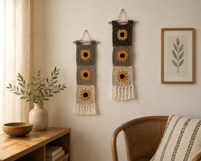 Zestaw dwóch paneli ściennych handmade ????