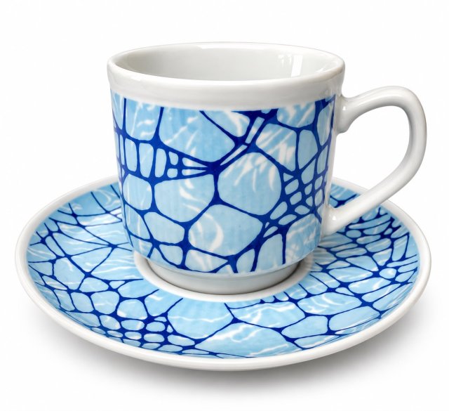 Filiżanka ze spodkiem Chodzież dekor 1299 pajęczyna Mid Century Modern PRL (1/4)