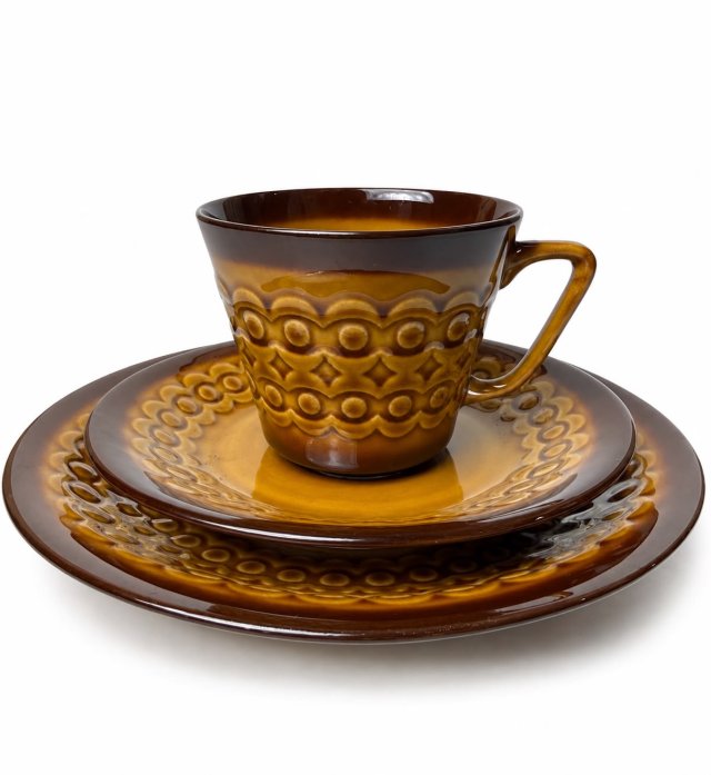 Zestaw śniadaniowy Chodzież Ira Józef Wrzesień 1959 filiżanka PRL Vintage Mid-Century Modern lata 60 (4/7)