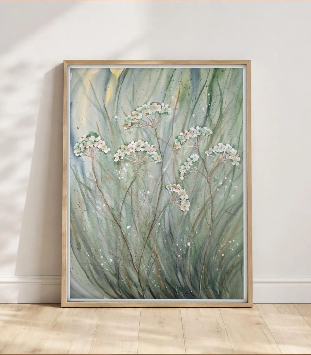 Łąka . Oryginalna akwarela 30x40cm