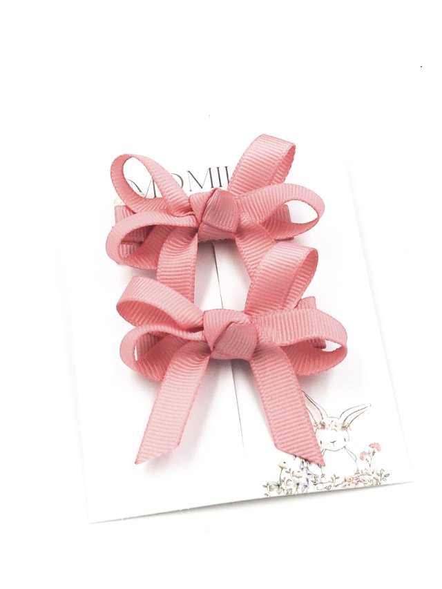Spinki do włosów kokardki dla dziewczynki Luna dusty rose