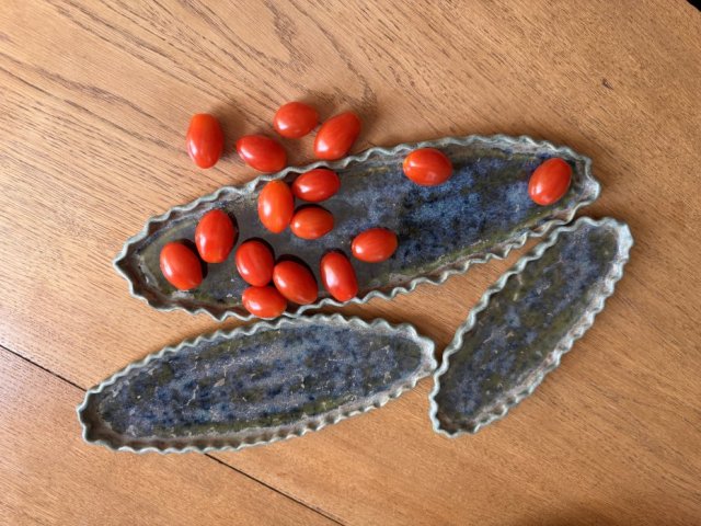 3 ręcznie robione patery ceramiczne