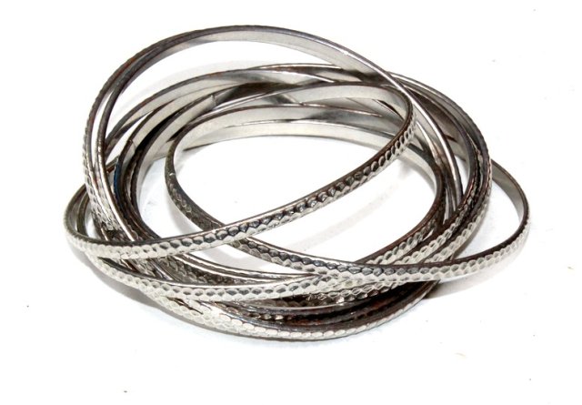 METALOWE srebrne bransoletki 9szt