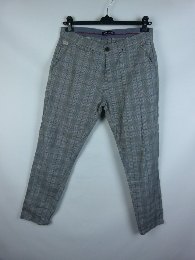 MAX carrot crop eleganckie spodnie krata bawełna 34 / M