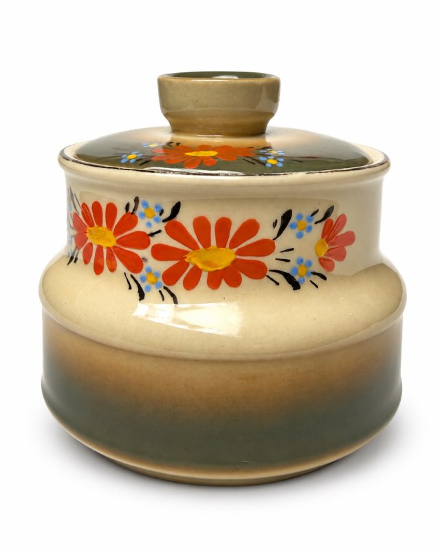 Cukiernica ręcznie malowana Tułowice PRL Vintage Retro design lata 70