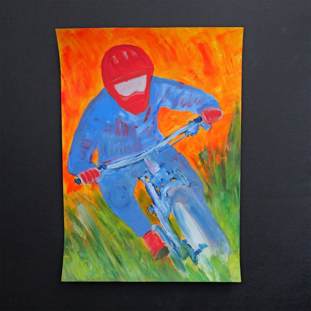 Rowerzysta BMX obraz akrylowy A3