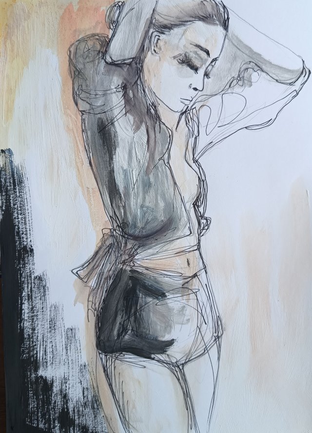 "  Przebudzenie  " -  technika mieszana - a4