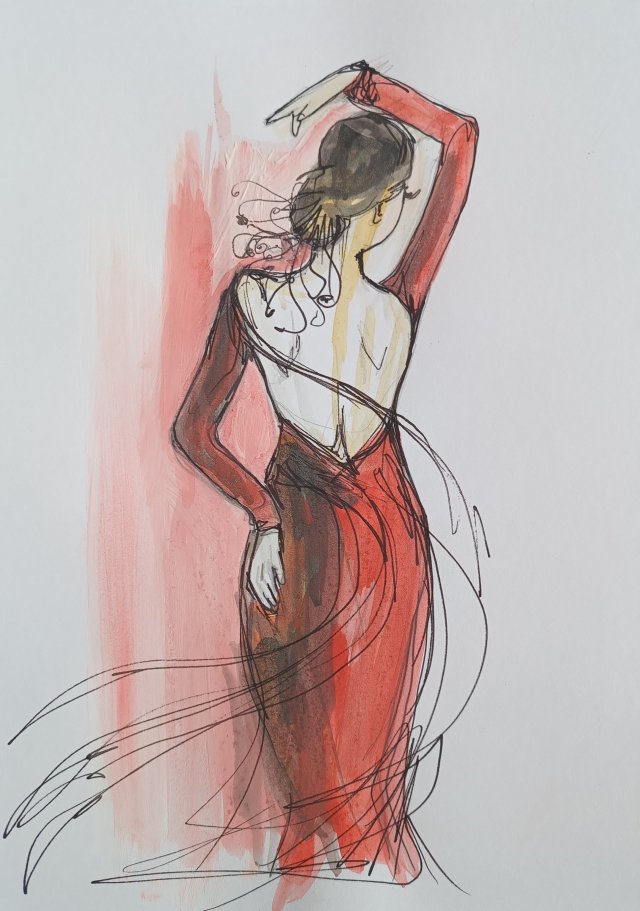 "  Flamenco " technika mieszana - a4