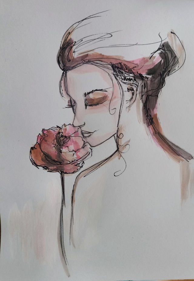 "  Mój kwiat " technika mieszana - a4