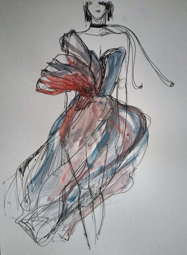 "  Modelka 2 " technika mieszana - a4