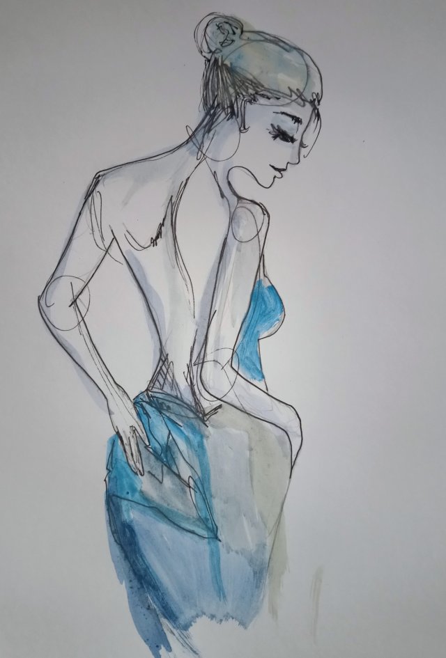 "  Nimfa " technika mieszana - a4