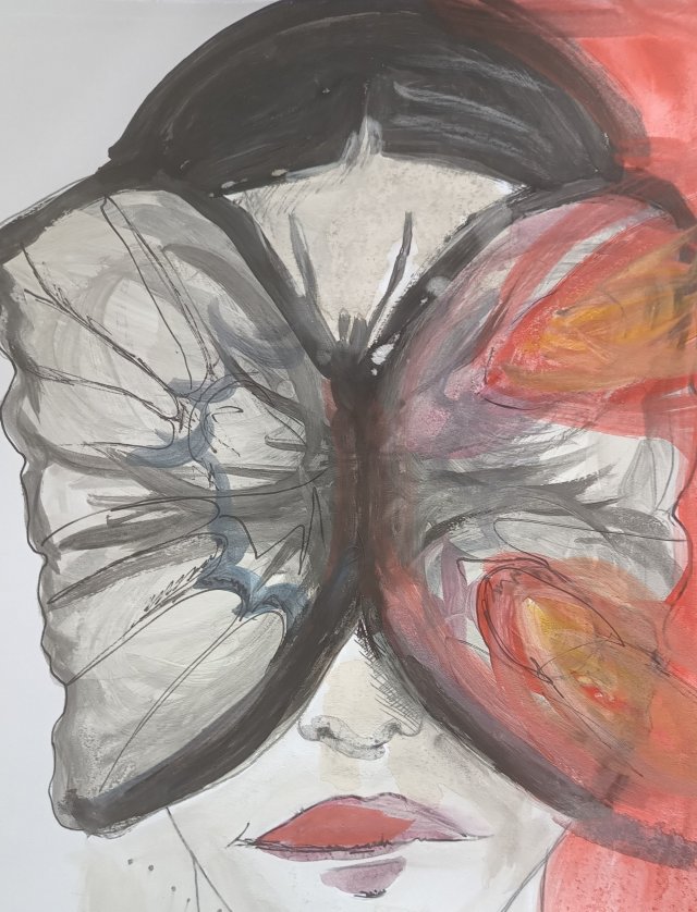 "  Ten motyl " technika mieszana - a4