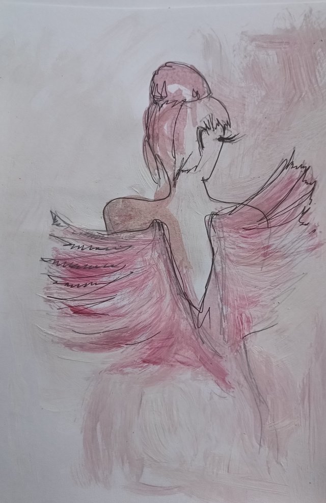 "  Aniołek " technika mieszana - a4