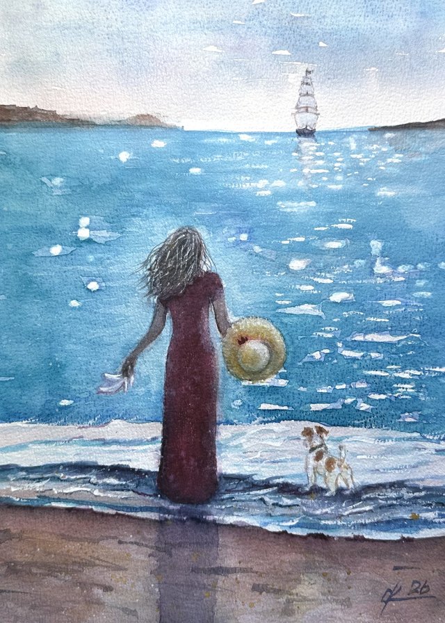 Wakacje letnie 30*21cm, Original Akwarela