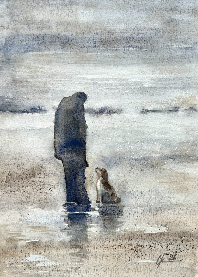 Prawdziwi przyjaciele. 30*21cm, Original Akwarela