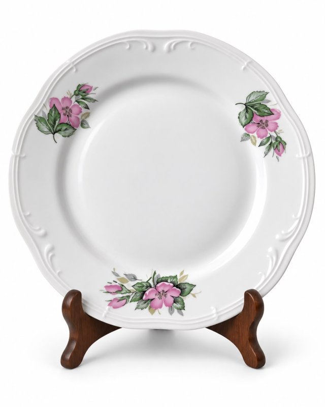 Talerz płytki Włocławek porcelana kwiaty Vintage PRL lata 70 (1/2)