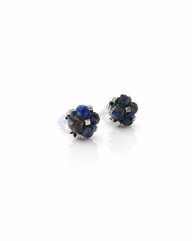 Granatowe Kolczyki Sztyfty Lapis Lazuli