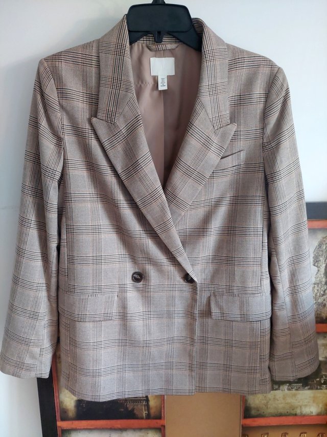 dwurzędowa marynarka w kratę H&M